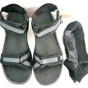 Nunn Bush Men's Huck Sport Sandals Size 11 Black New with Tags +  Socks